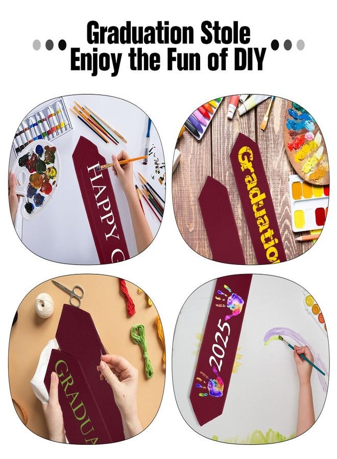 Linsuminn Maroon Graduation Stole, Plain Graduation Sash, Unisex Adult Class of 2025 Graduation Stole, Maroon Honors Graduation Stoles Sash Graduation Shawl Sublimation Stoles for Graduation Ceremony 70" Long - Image 5